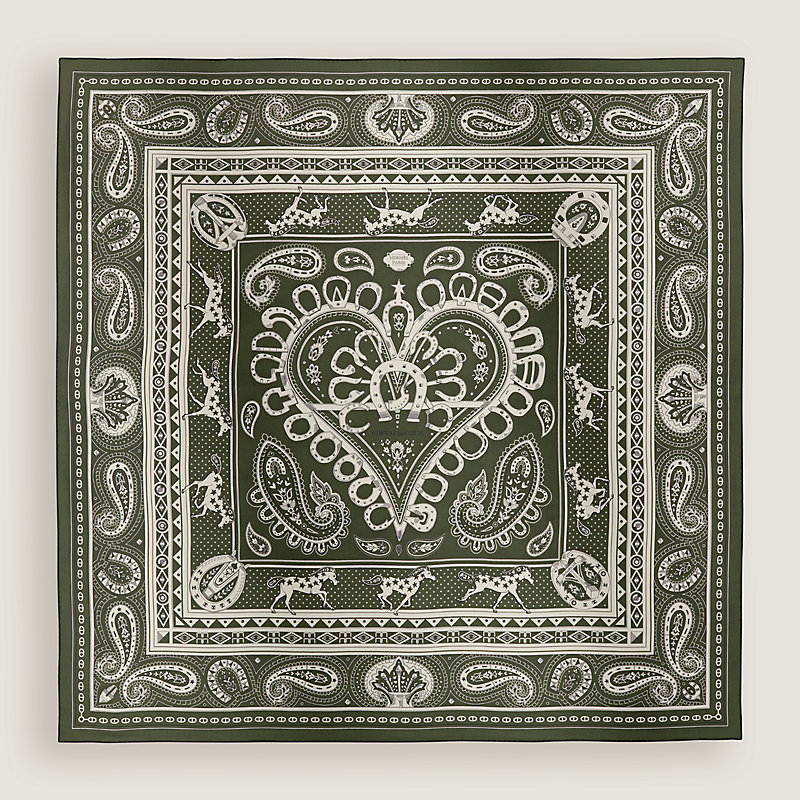 エルメス カシシル Cheval de Coeur Bandana ナチュレル Cheval de Coeur Bandana shawl 140 | Hermès USA